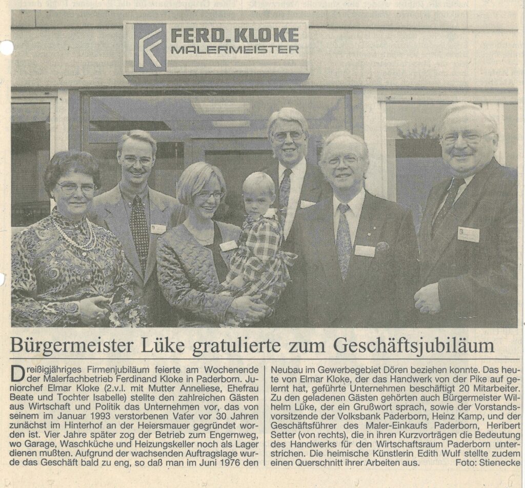 Zeitungsartikel Jubiläum