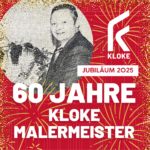 60 Jahre Kloke Malermeister Thumbnail. Ferdinand Kloke mit einem Blumenstrauss.